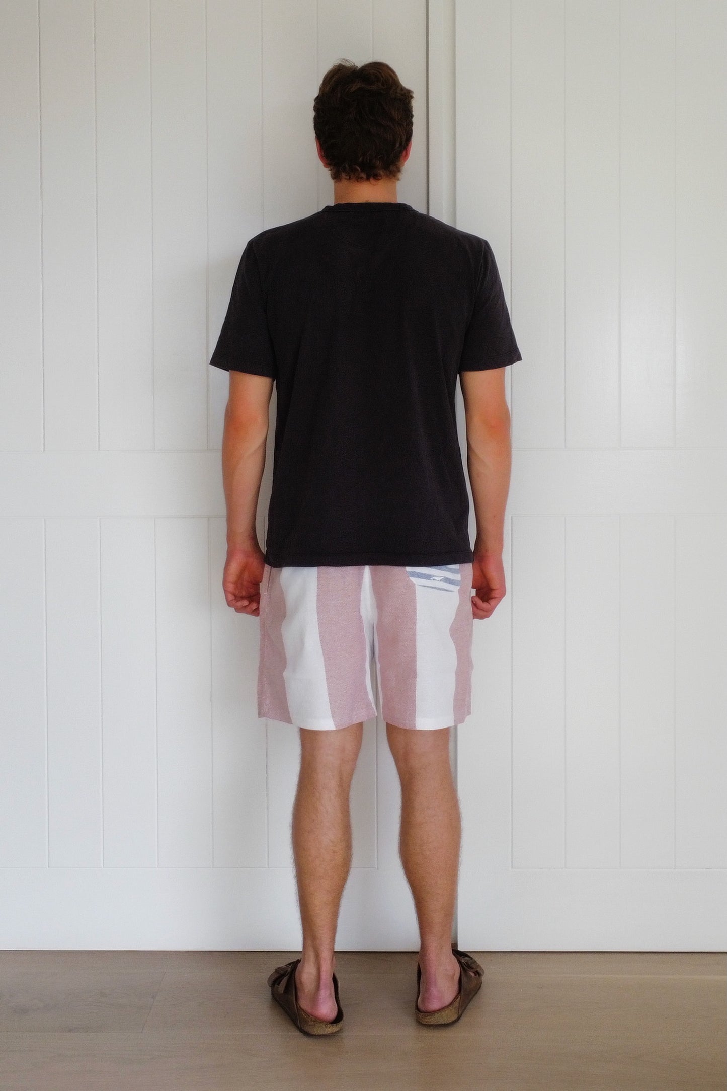 Coral Stripe Towel Short