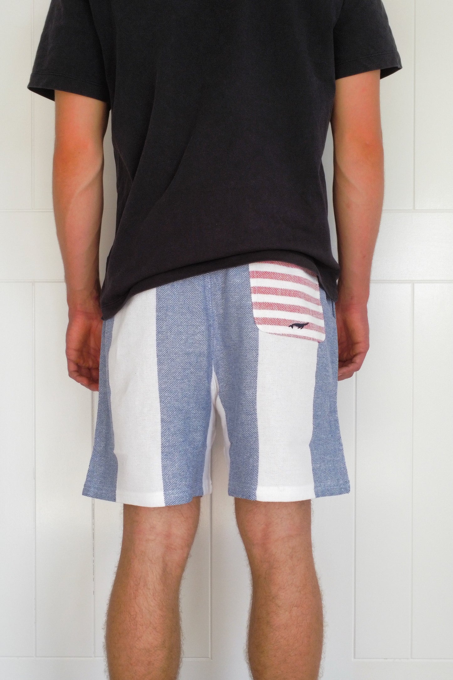 Blue Stripe Towel Short