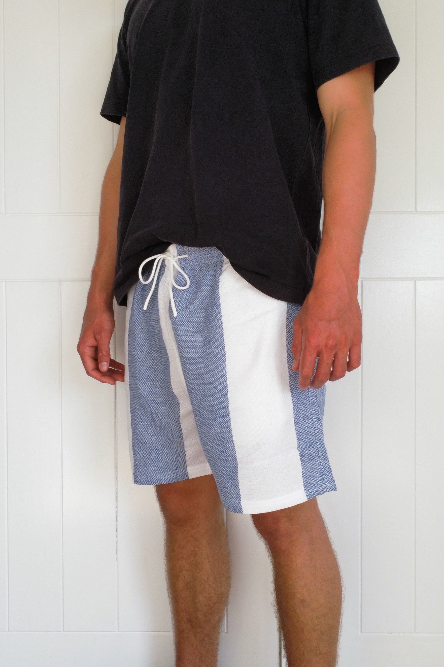 Blue Stripe Towel Short