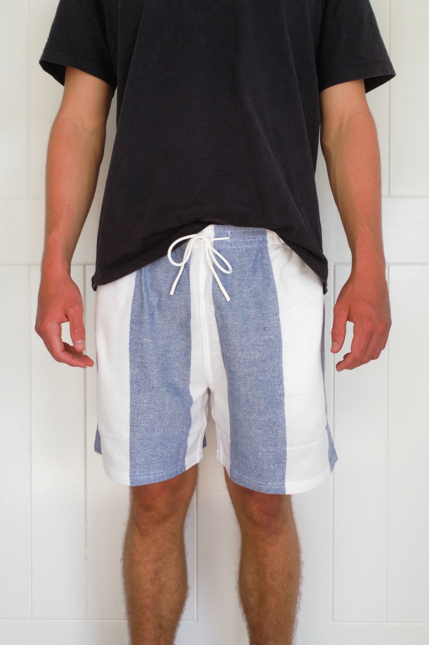 Blue Stripe Towel Short