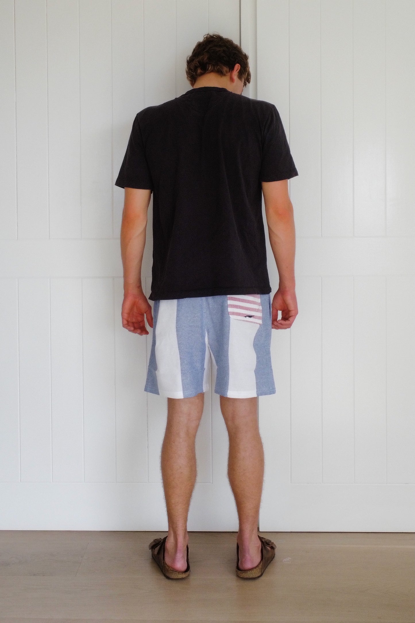 Blue Stripe Towel Short